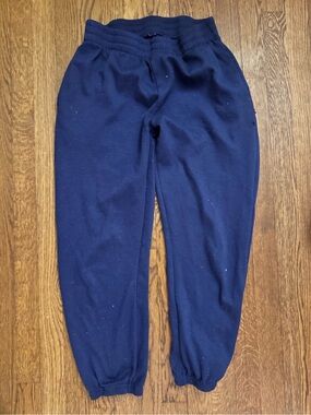 Navy Sweat Jogger Pants with Elastic Waist